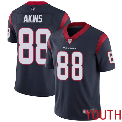 Houston Texans Limited Navy Blue Youth Jordan Akins Home Jersey NFL Football #88 Vapor Untouchable
